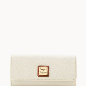 DOONEY & BOURKE Pebble Grain Accordian Clutch Wallet / White